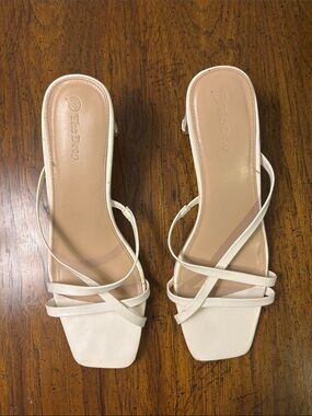 White Strappy Sandals The Drop Size 10